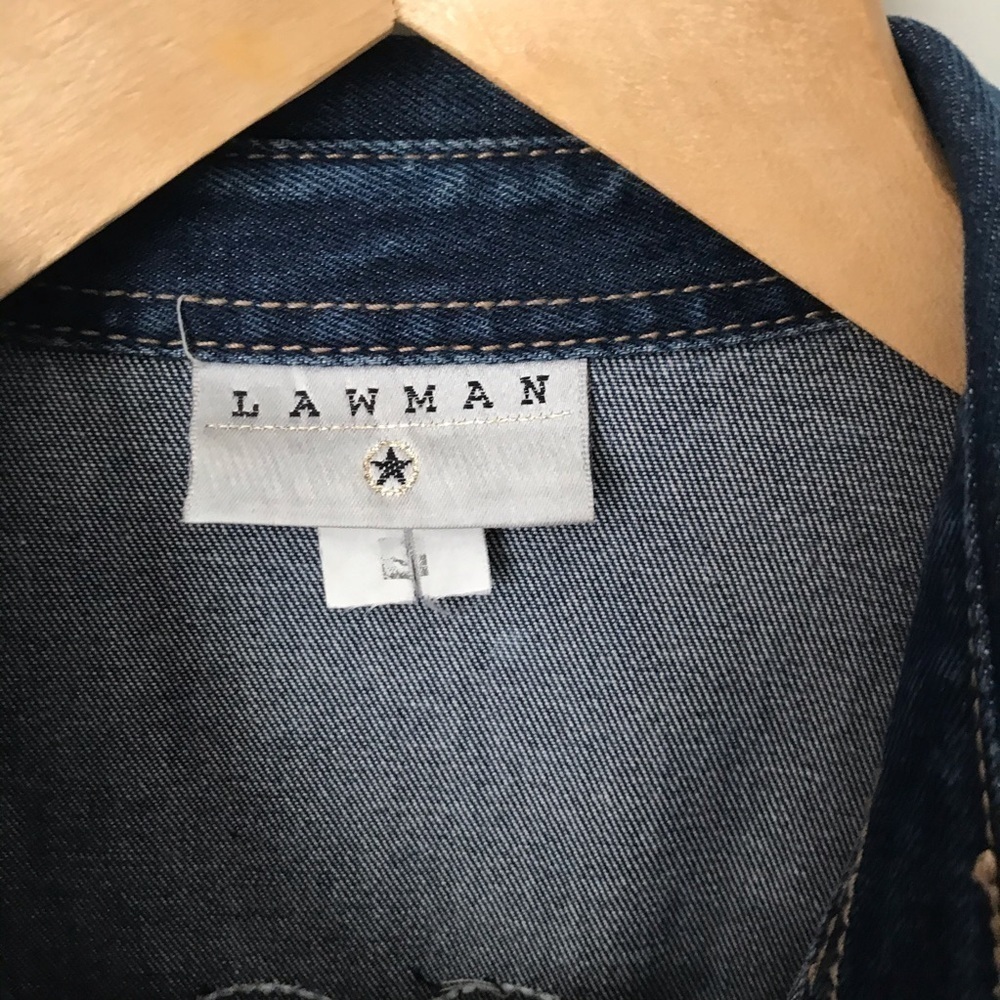 LAWMAN Western Studded Denim Shirt | Size S - Picture 3 of 6